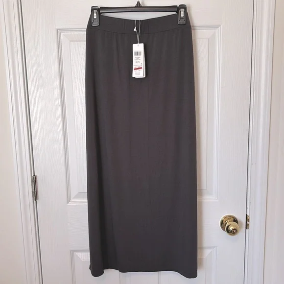 Eileen Fisher Signature Viscose Jersey Knit Maxi Skirt Gray Women’s XL - Picture 2 of 9
